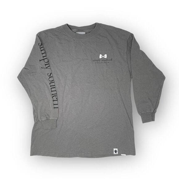 Simply Southern Gray Long Sleeve Lighthouse Tshirt Youth Girls Size S - Picture 1 of 5